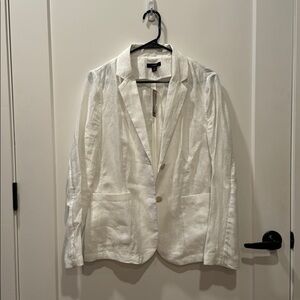 J Crew white linen blazer Sz 6